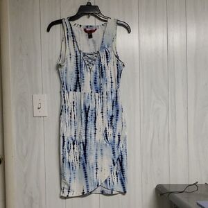 Hot Kiss Blue and White Tie-Dye Top